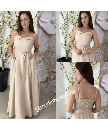 Vestido Penelope Bege